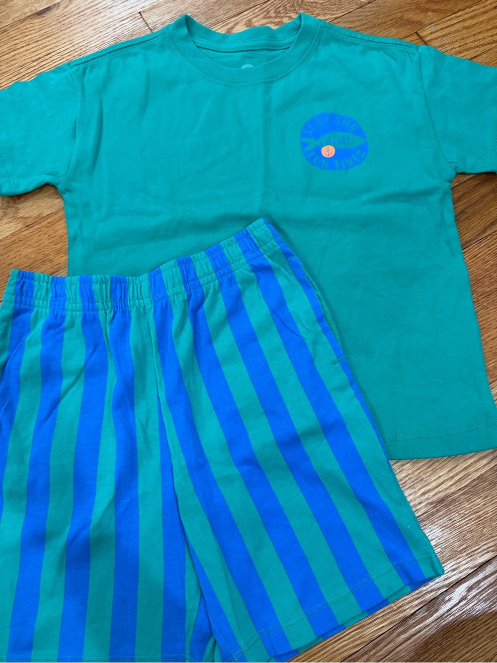 Toddler Boy Blue & Green Summer Short Set 5T Brand New